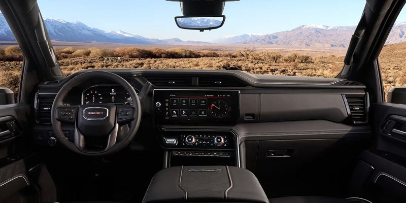 Interior of the 2026 GMC Sierra 3500 HD Chassis Cab SLE with spacious and durable cabin